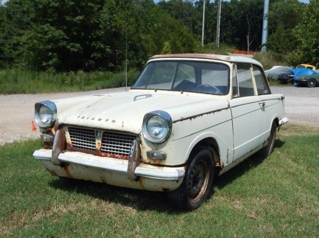 1962 triumph herald 1200 sedan w removable hardtop rough but very complete
