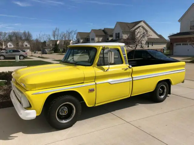 rare 1966 chevrolet c10 swb fleetside pickup truck~yellow~v8
