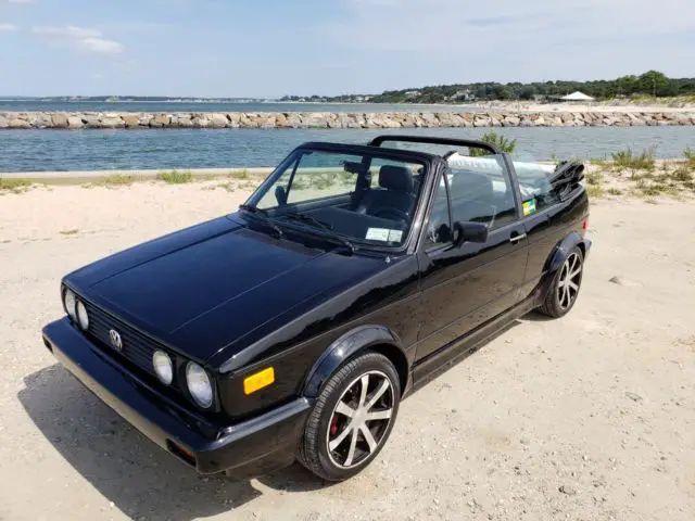 vw 1992 rabbit cabriolet convertible triple black 5 speed 94,900 miles