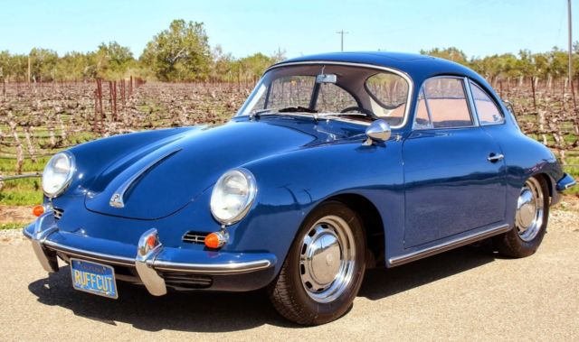 1964 porsche 356c karmann sunroof coupe bali blue california car cardex