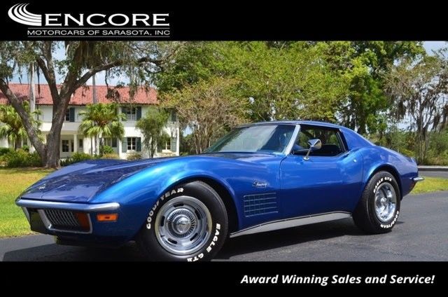 1972 chevrolet corvette coupe 44478 miles targa blue t-top 350 cu. in. 8-cylinde