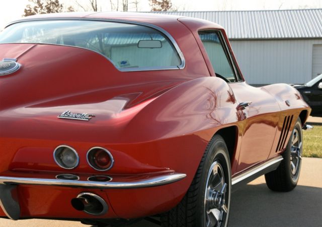 1966 corvette l79 350hp factory ac ps 4 speed rally red on black