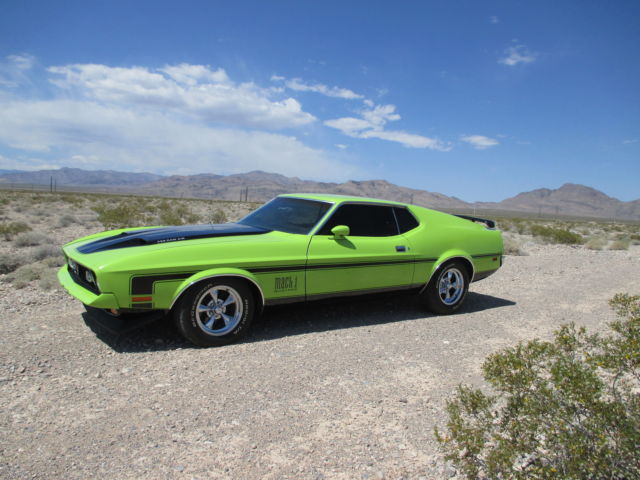freshly restored 1971 mach 1 429 a/c (orig 351) grabber lime - top condition