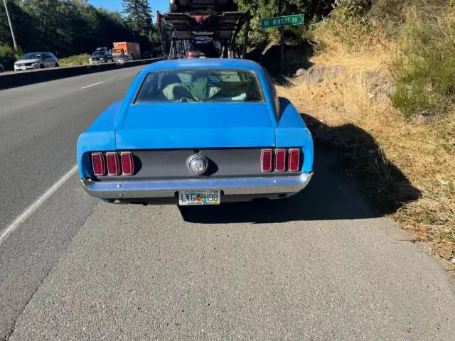1969 ford mustang coupe blue rwd manual gt