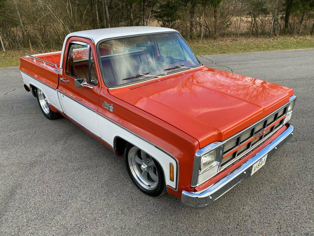 1980 gmc sierra classic bright red with white low miles no rust