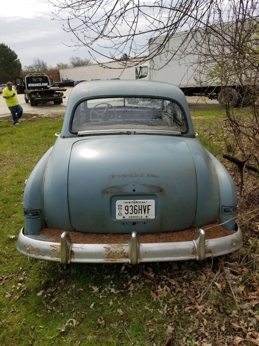 1950 plymouth deluxe sedan blue rwd manual deluxe
