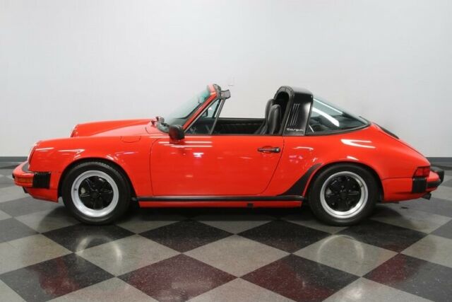 classic vintage air cooled guards red black leather interior german sports car
