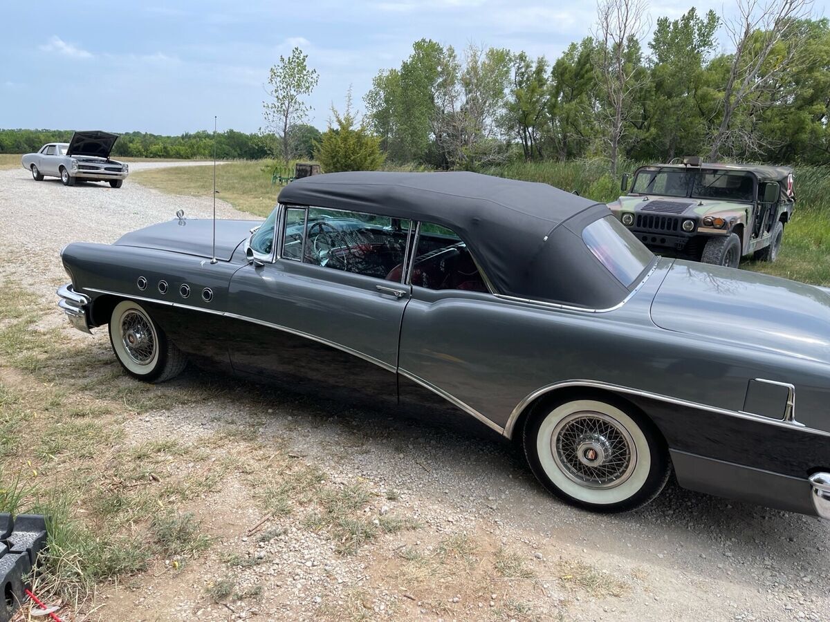 1955 buick roadmaster convertible black rwd automatic