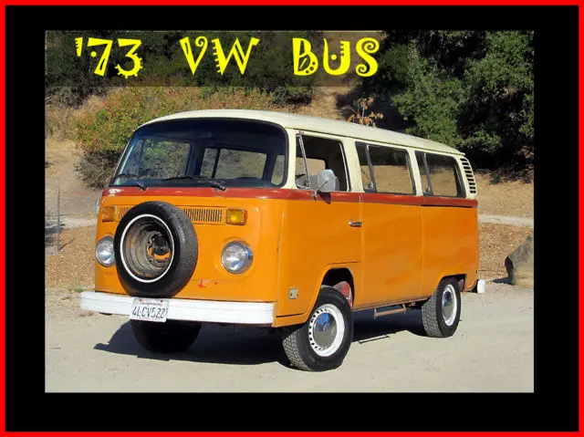 vw bus 1973, transporter, kombi, passenger bay window, type 2;tintop;no rust, ca