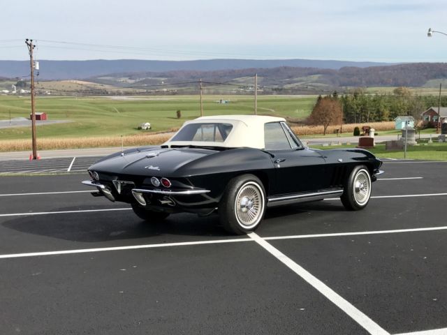 1965 chevrolet corvette raretuxedoblack/white*restored*#smatch365hp*telewheel*