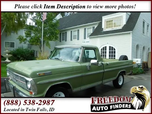 1969 ford ranger f-100 92,716 miles green v8 360 automatic