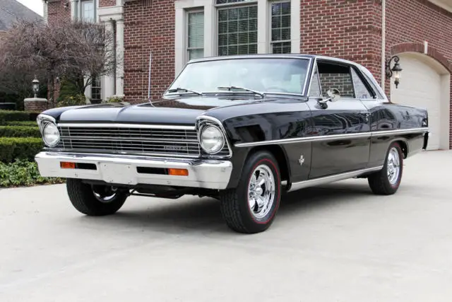 gorgeous restoration! black beauty! 327ci, 4-speed, hurst shifter & more!