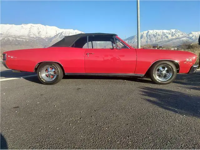 1967 chevrolet chevelle 396 manual convertible ss tribute red