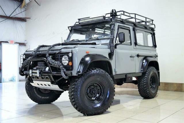 land rover defender 90 series lifted 2.5l turbo diesel roof rack winch must see
