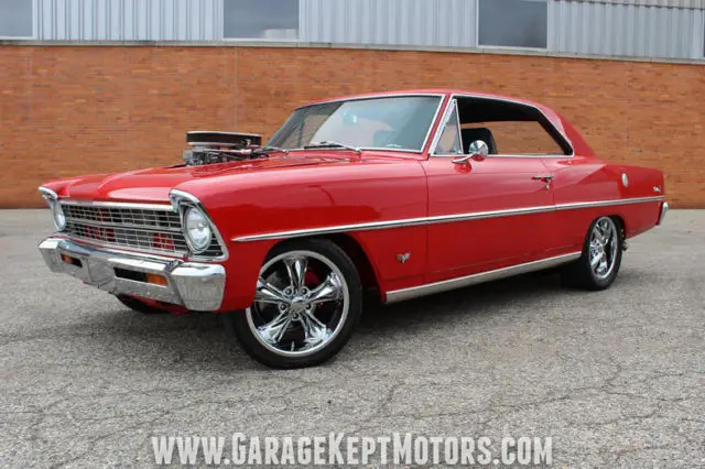 1967 chevrolet nova red coupe 350 v8 39141 miles