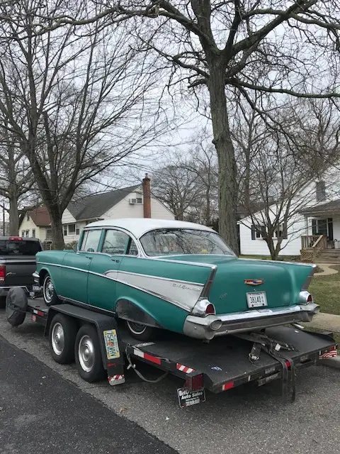 1957 chevy belair sedan v/8 stick