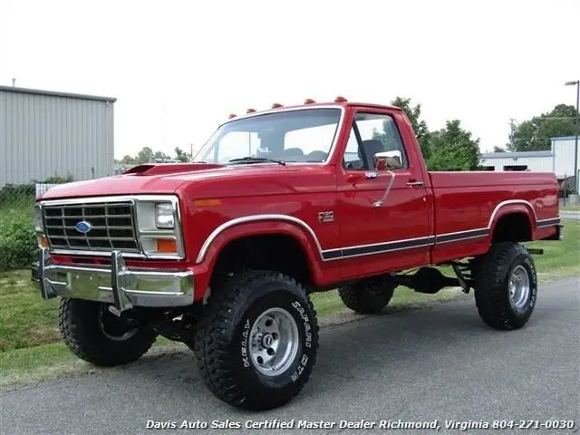 1986 ford f-150 xlt 4x4 5 speed v8 manual regu 51615 miles red pickup truck 5 s