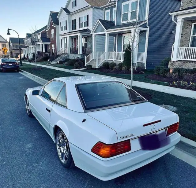 1990 mercedes-benz sl-class convertible white rwd automatic sl