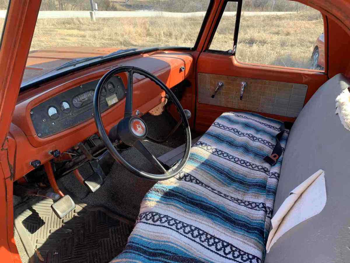 1964 dodge d100 pickup orange rwd manual