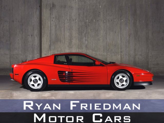 1986 ferrari testarossa 19000 miles rosso corsa coupe 4.9l v12 f manual