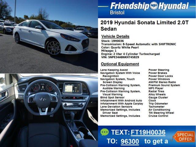 used 2019 hyundai sonata limited 2.0t bristol, tn 37620 for sale in bristol, tennessee