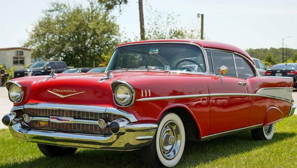 1957 chevrolet bel air coupe 283ci v8 red automatic