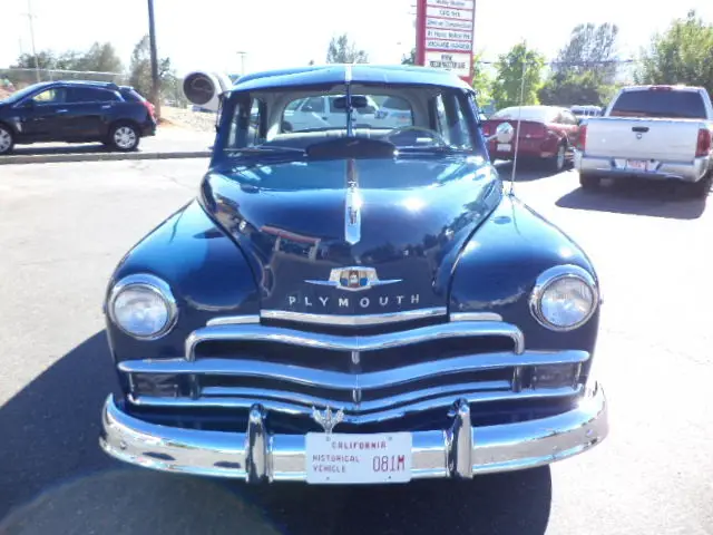 1950 plymouth deluxe blue 4 door sedan