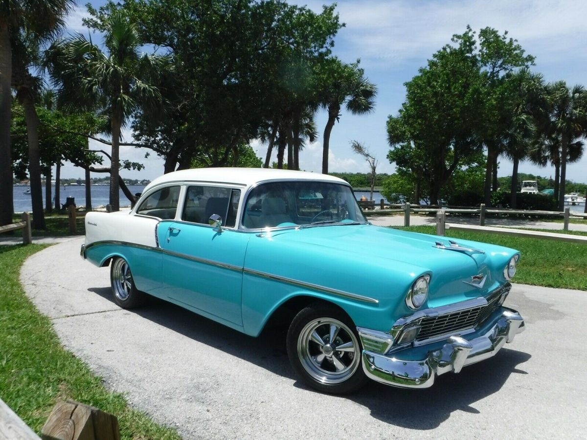 1956 chevrolet 210 sedan-corvette ls1 4sp auto overdrive-cragars-flowmasters