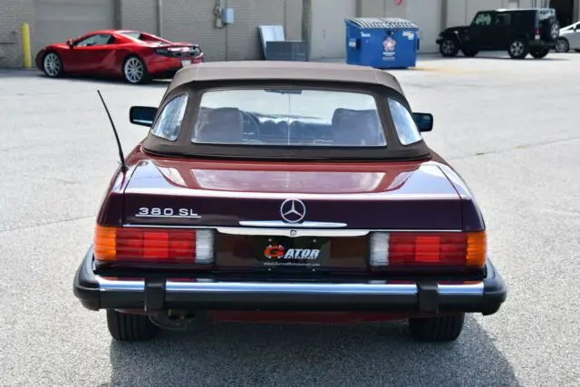 1984 mercedes-benz 380sl - 84k miles - orient red / palomino leather - serviced