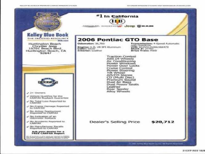 2006 pontiac gto in huntington beach, ca