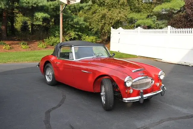 1966 austin healey 3000 bj8 mark iii- red/black- excellent condition