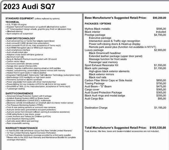 2023 audi sq7 4.0t prestige