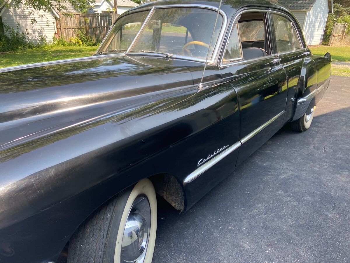 black 1949 cadillac series 61 sedan 4dr 331 cid v8 manual transmission