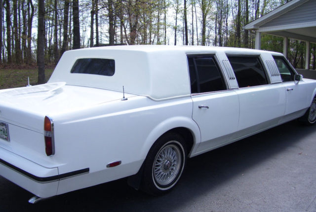 rolls-royce 1975 conversion 6 passenger stretch limousine on 1989 lincoln, white