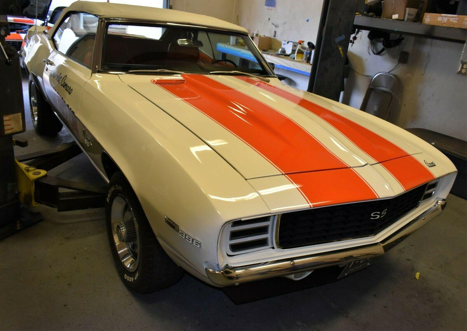 1969 chevrolet camaro pace car rs/ss z11 indy dover white exterior