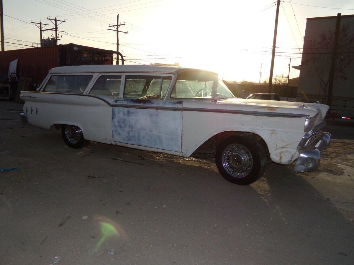 1959 ford 2 door ranch station wagon new mexico barn find hot rat street rod