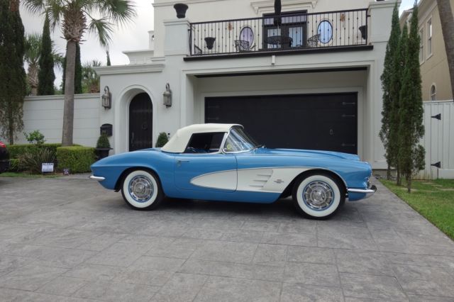 1961 chevrolet corvette convertible, jewel blue, matching #'s, 95.5% ncrs