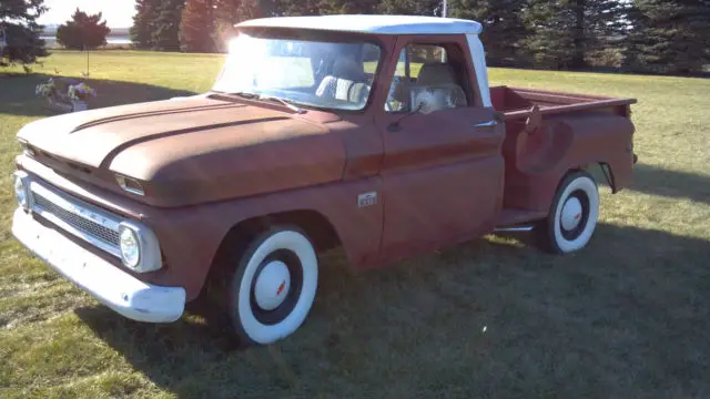 1966 chevy short box stepside bed patina shop truck barn find hot rat rod