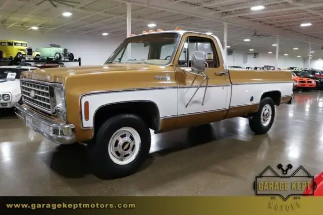 1976 chevrolet cheyenne camper special gold & white pickup truck 350 v8 30261 mi
