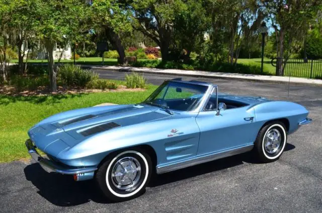 1963 chevrolet corvette convertible w/#'s matching small block 65,652 miles conv