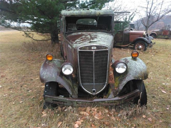 1934 international dump truck in parkers prairie, minnesota
