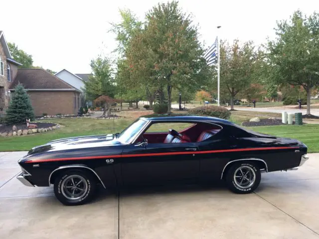 1969 chevy chevelle ss 396 all matching #'s! * 66k orig! window sticker! black!