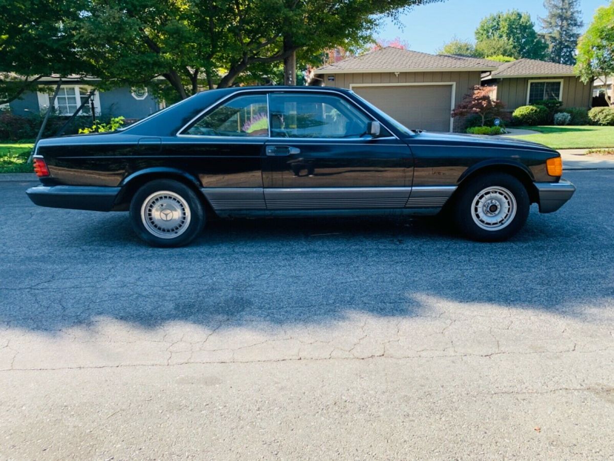 1983 mercedes 380 sec, black with tan leather interior