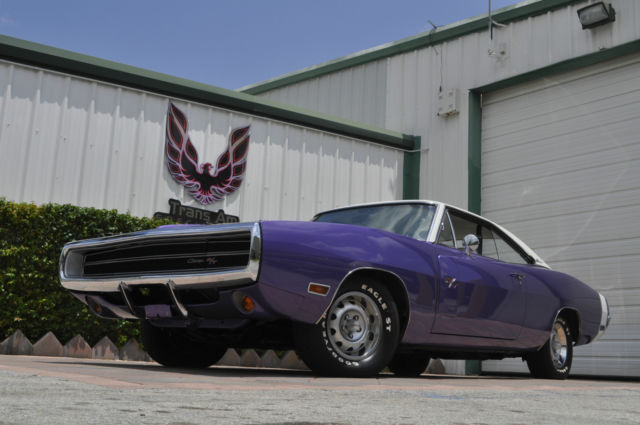 1970 dodge charger r/t 440 high impact plum crazy white interior make an offer