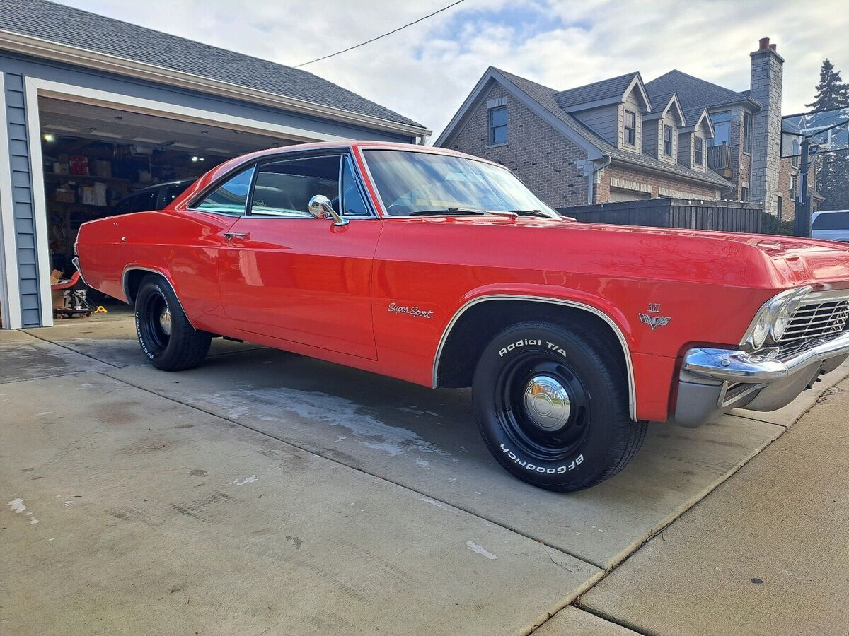 1965 chevrolet impala red rwd manual super sport