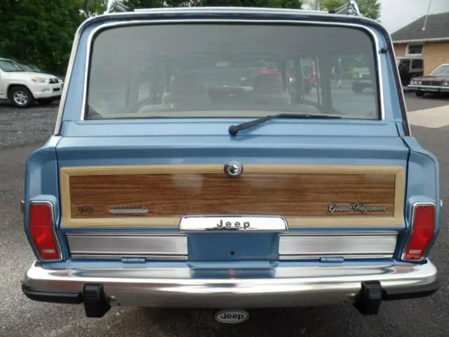 1991 jeep grand wagoneer final edition spinnaker blue rust free woody 87-photos