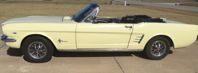 1966 ford mustang convertible springtime yellow california black plate survivor!
