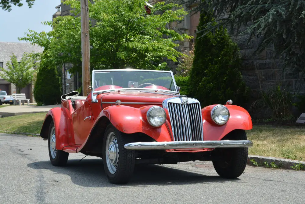 1955 mg tf 0 red convertible 4-speed manual