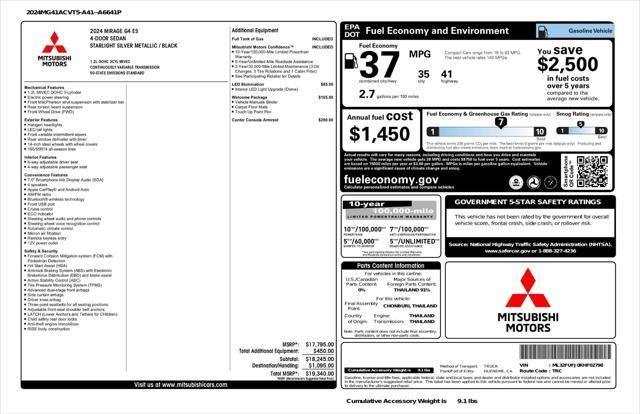 2024 mitsubishi mirage g4 se