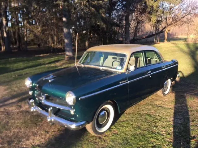 1954 willys aero-emeral green with gold metallic top-go notre dame !!!